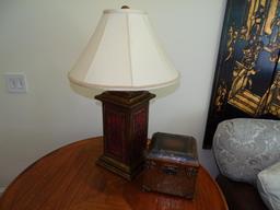 Lamp-29" tall, plus curio box