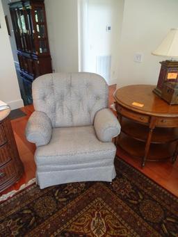 2 Club Chairs with Ottoman-36" tall-grey upholstery