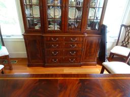 Burl Mahogany China Cabinet with inside lighting-87" tall x 14" deep x 68" wide.