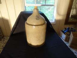 3 gallon vintage whiskey jug-cobalt blue, salt glaze/Brystol