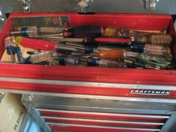 Small Craftsman Tool Box-Full of tools! Includes socket wrenches, wrenches, screwdrivers, snips.