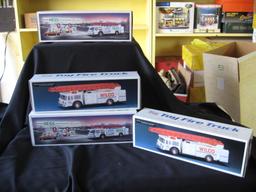 Wilco Toy Fire Trucks (2) and Hess Fire Trucks (2)
