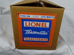 Lionel Trainmaster Transformer: Type ZW, 115V, 60 Cycles, 275 Watts-w/box/liners/instructions