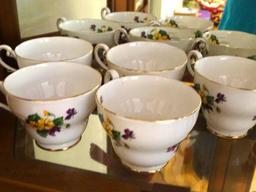 Lavender Lady Tea set-Royal Standard, fine bone china-England. 6 plates, 5 cups-sugar/creamer/teapot