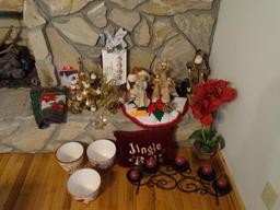 Holiday Corner! Includes candelabra, pots, pillow and more.