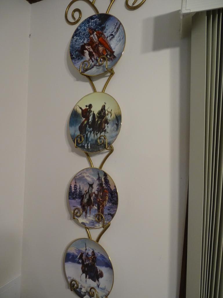 2 Sets of Plates (4 each) on wall mounts.