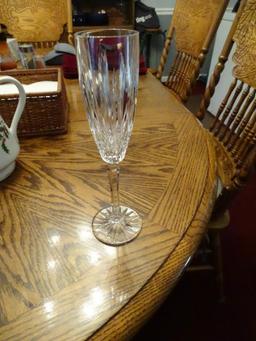 6 Crystal Champagne flutes & 1 wine glass