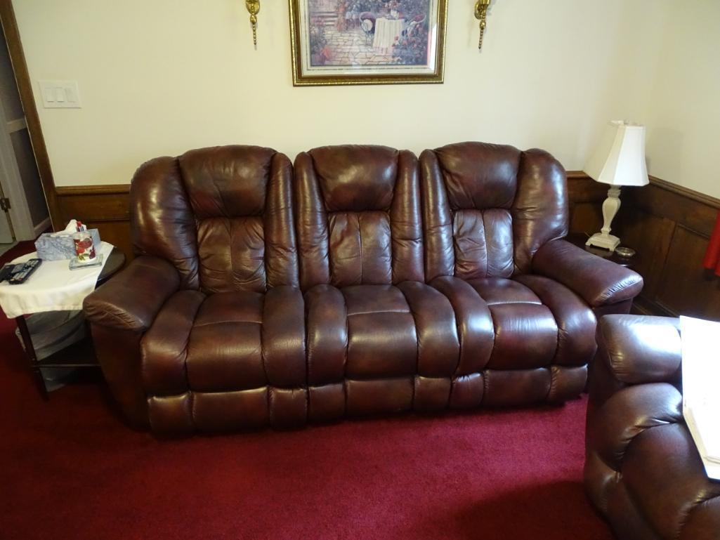 La-Z-Boy Leather Sofa w/ 2 reclining seats-48"L x 23"H x 20"D