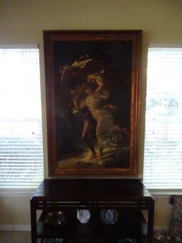 Large vintage oil on canvas-replica of a painting called The Storm by Pierre August Cot