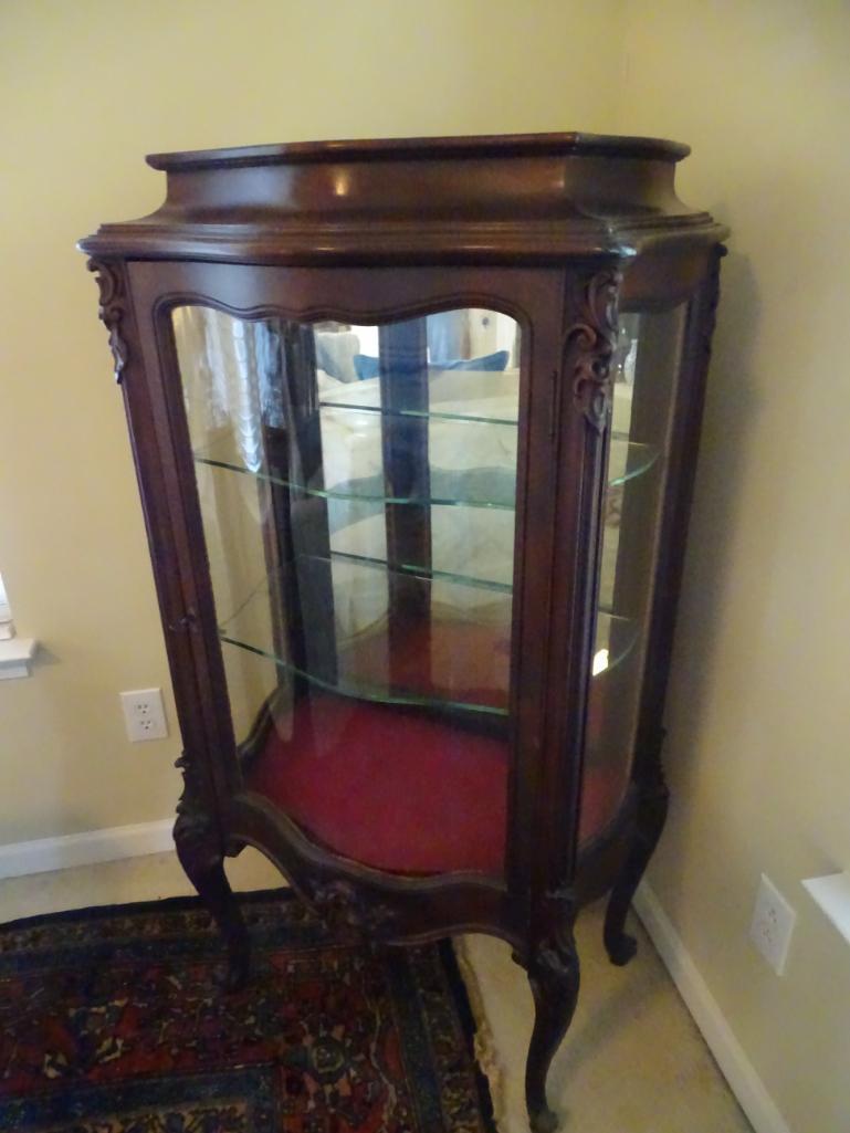 Wood curio cabinet