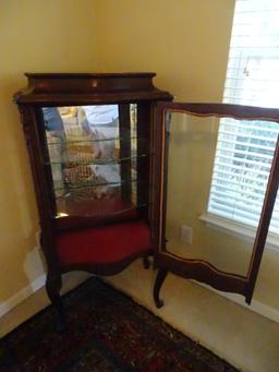 Wood curio cabinet