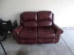 Brown Leather Loveseat from Rooms to Go-62"L x 33"D x 45" H. Great condition!