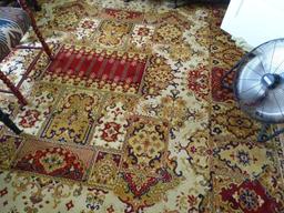 Vintage rug-red/gold tones, 150" x 113"