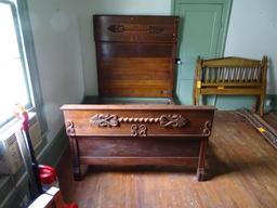 Oak high back Antique bed