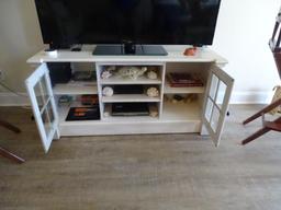 Off white wood TV stand-27"T x 55"W x 18"D