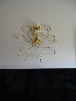 Metal Octopus wall hanging and Octopus vase