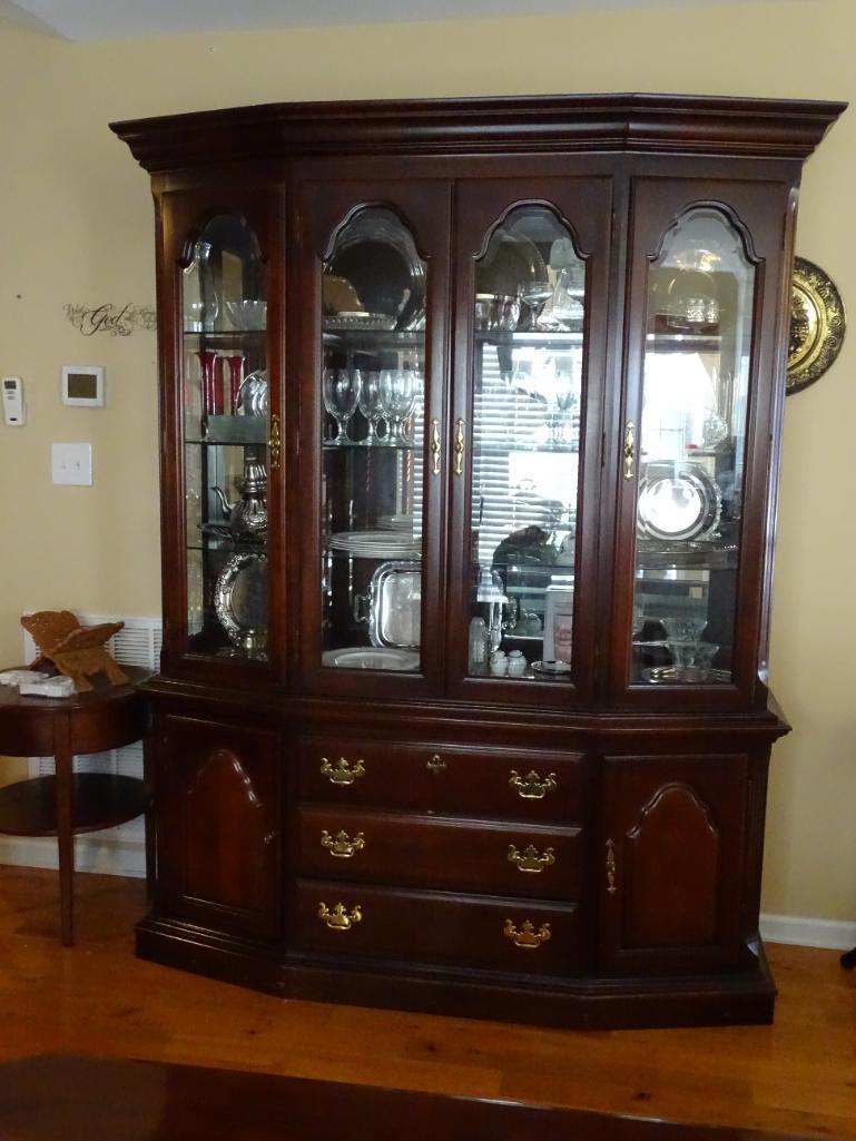 Solid Wood China Cabinet-made by Sumter Cabinet Co in Sumter SC (Korn Ind.) 82"H x 61"W x 16"D