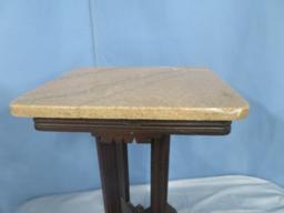 MARBLE TOP SIDE  TABLE  28 X 15 X 18