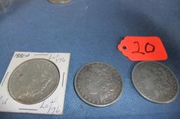 3- 1881 MORGAN SILVER DOLLARS