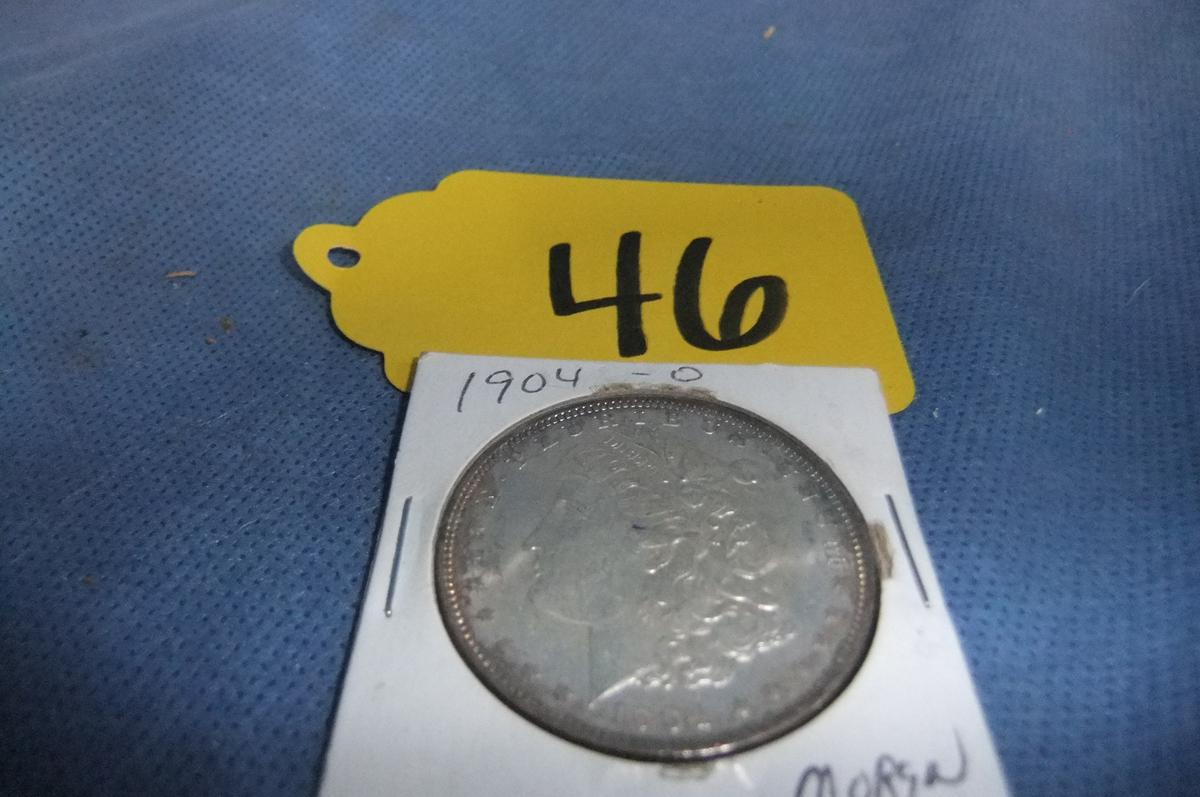 1904 MORGAN SILVER DOLLAR MARKED "O"