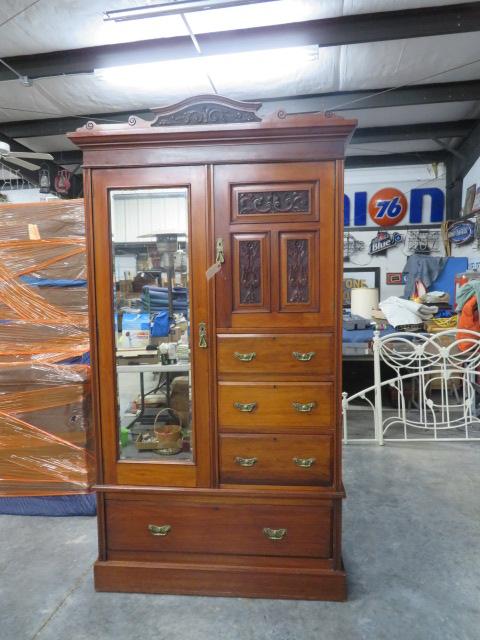 ORNATE 2 PC. ARMOIRE W/ MIRROR  44 X 19 X 83 T