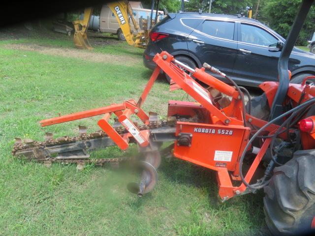 KUBOTA B2150 TRACTOR 4 WHEEL DR. W/ BF350 LOADER  AND 5520 KUBOTA TRENCHER  ATTACHED ---718 HRS.