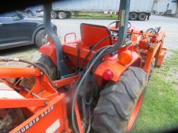 KUBOTA B2150 TRACTOR 4 WHEEL DR. W/ BF350 LOADER  AND 5520 KUBOTA TRENCHER  ATTACHED ---718 HRS.