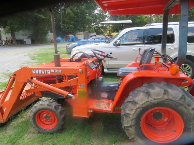 KUBOTA B2150 TRACTOR 4 WHEEL DR. W/ BF350 LOADER  AND 5520 KUBOTA TRENCHER  ATTACHED ---718 HRS.