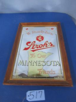 STROH'S MIRRORED SIGN   21 X 15