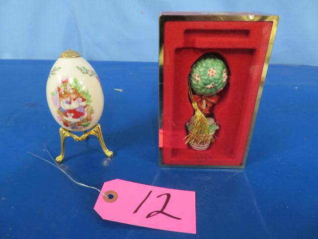 LENOX EGG AND LENOX CHRISTMAS ORNAMENT