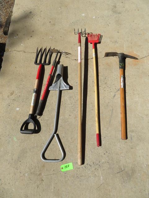 YARD TOOLS- RAKES, PITCH FORK, MATTOX