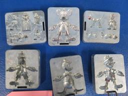 6 DISNEY METAL MOLDS- DONALD DUCK, MICKEY AND MORE