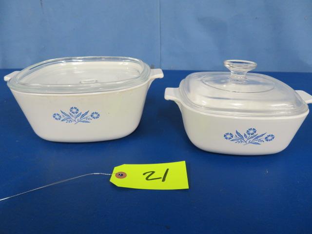 2 CORNINGWARE DISHES W/ LIDS