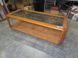 GLASS TOP COFFEE TABLE   54 X 24 X 17