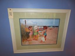 LRG. FRAMED BEACH PRINT 34 X 28