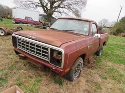 1985 DODGE RAM 100 CUSTOM 6 CYLINDER- HAS KEY - NO START OR TURNOVER