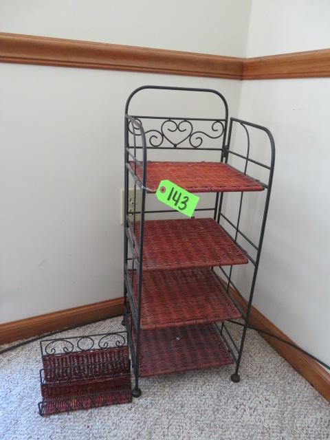 3 TIER WICKER & METAL SHELF