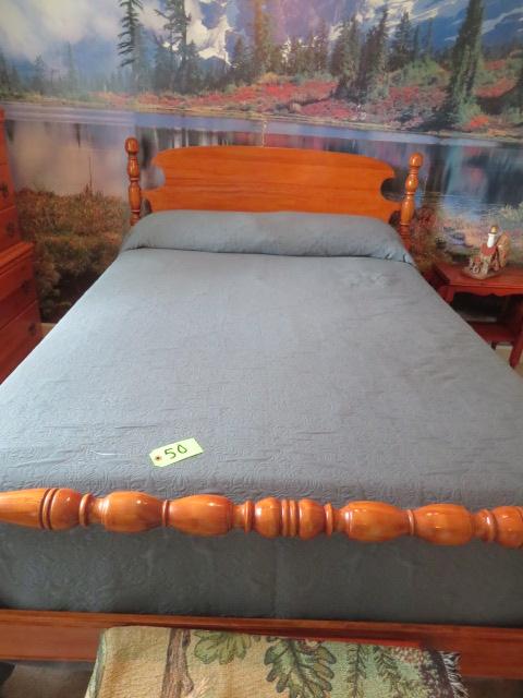 FULL BED W/ WOOD RAILS