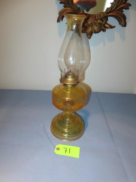 AMBER GLASS OIL LAMP