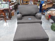FURNITURE LAND SOUTH CHAIR AND MATCHING OTTOMAN