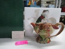 FITZ AND FLOYD PHEASANT TEAPOT IN BOX