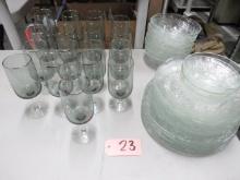 LRG. AMT. GLASS BOWLS AND GOBLETS