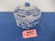 BLUE AND WHITE CANISTER