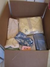 BOX OF TOWELS & LINENS