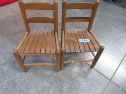 2 SMALL WOODEN CHILDS CHAIRS