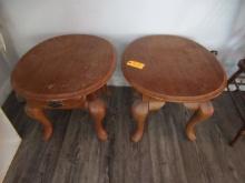 2 OAK END TABLES