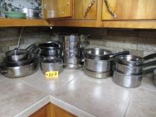 STAINLESS POTS AND PANS  20 PCS.