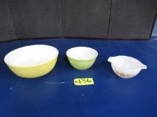 3 PYREX BOWLS