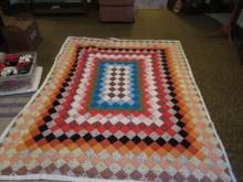HAND MADE COUNTRY QUILT  72 X 90