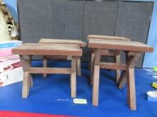 4 WOODEN STOOLS  16 L